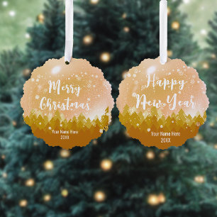Adorno De Papel navidades de la Selva Fancy Gold Peaceful Snow