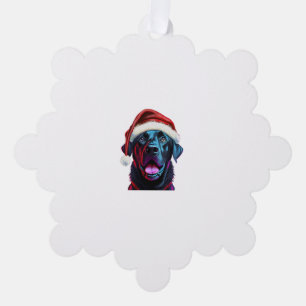 Adorno De Papel Navidades de laboratorio negro Magic_ Labrador en 