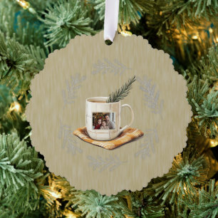 Adorno De Papel Navidades de las ramas de peluche fotográfico