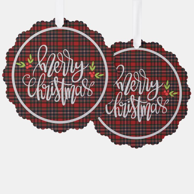 Adorno De Papel Navidades de MacFarlane Clan Scottish Tartan (Anverso/Reverso)
