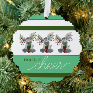 Adorno De Papel Navidades de Maine ME Moose Antlers en vacaciones