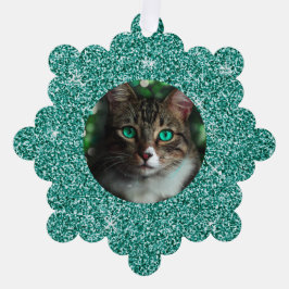 Adorno De Papel Navidades de marco de Purpurina azul