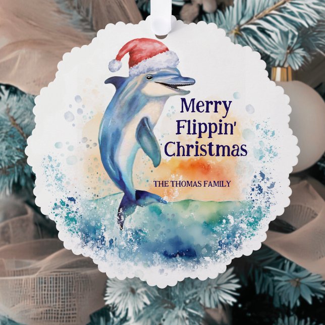 Adorno De Papel Navidades de Merry Flippin Dolphin Santa (Subido por el creador)