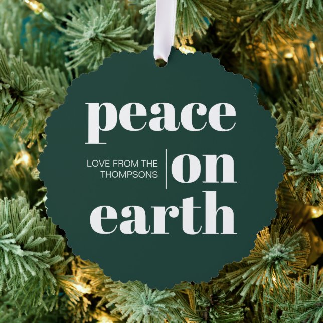 Adorno De Papel Navidades de Paz Personalizada en la Tierra Minima (Insitu (árbol))