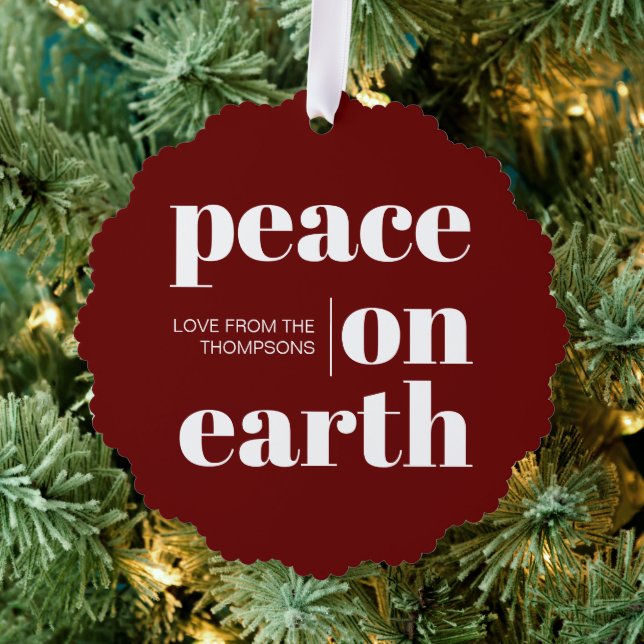 Adorno De Papel Navidades de Paz Personalizada en la Tierra Minima (Insitu (árbol))