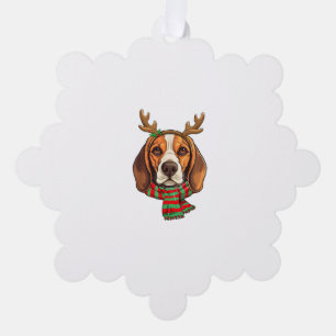 Adorno De Papel Navidades de Perro Beagle renos Santa Hat Gracioso
