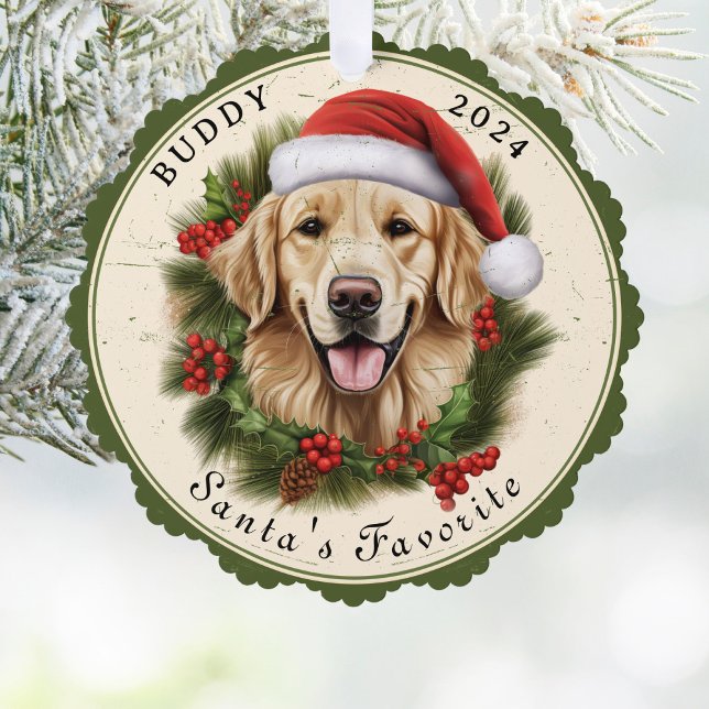 Adorno De Papel Navidades de perro de Golden Retriever (Subido por el creador)