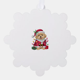 Adorno De Papel Navidades de perro de Santa Maltipoo