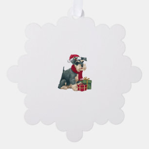 Adorno De Papel Navidades de perro de Schnauzer gigantes vestidos 
