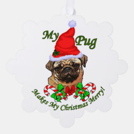 Adorno De Papel Navidades de Pug Lovers regalos