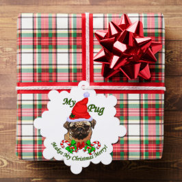 Adorno De Papel Navidades de Pug Lovers regalos