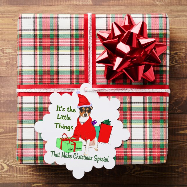 Adorno De Papel Navidades de Rat Terrier (Insitu (Regalo))