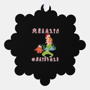 Adorno De Papel Navidades de sirenas y divertidos pingüinos
