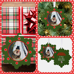 Adorno De Papel Navidades de Snowman retro vintage