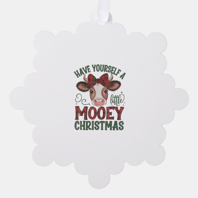 Adorno De Papel Navidades de vaca cuta (Anverso)