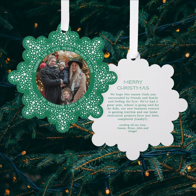 Adorno De Papel Navidades de vacaciones de Green Blizzard Dots Sno (Subido por el creador)