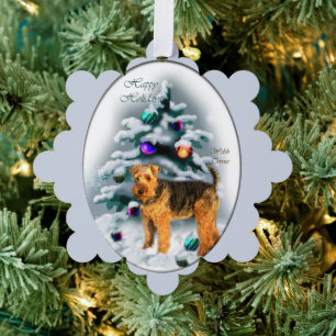 Adorno De Papel Navidades de Welsh Terrier