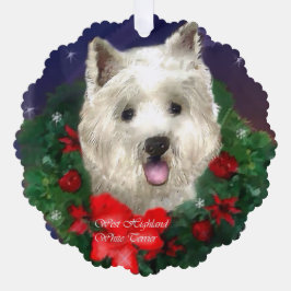 Adorno De Papel Navidades de West Highland White Terrier