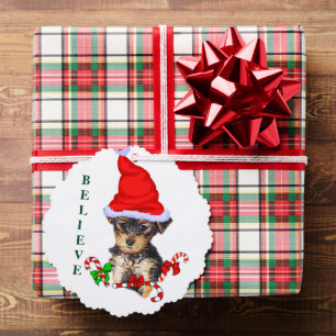Adorno De Papel Navidades de Yorkshire Terrier