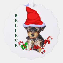 Adorno De Papel Navidades de Yorkshire Terrier