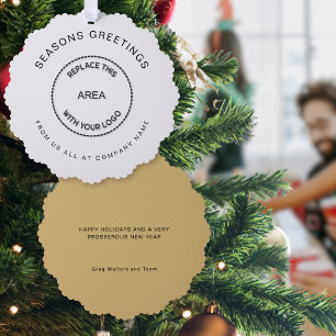 Adorno De Papel Navidades del logotipo de Seasons Greetings Compan