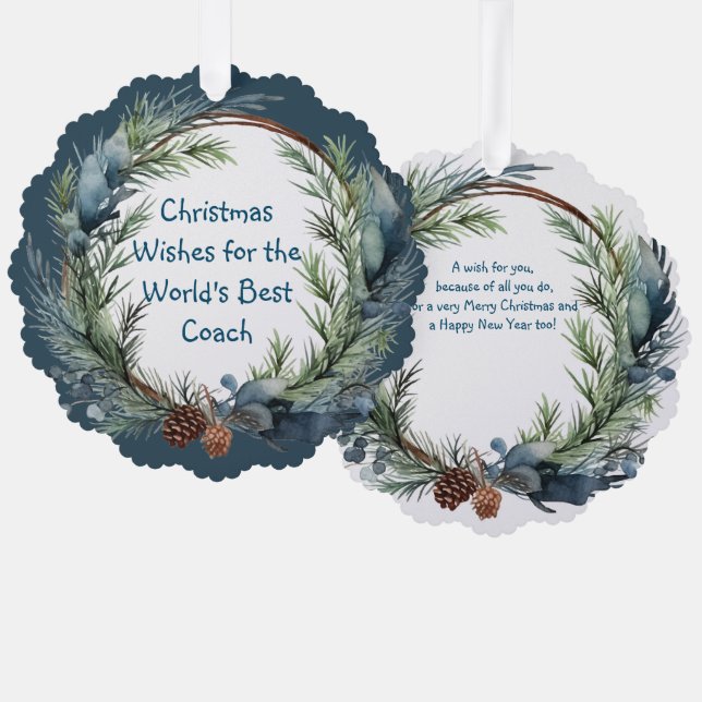 Adorno De Papel Navidades Deseamos Verdor Wreath Entrenador (Anverso/Reverso)