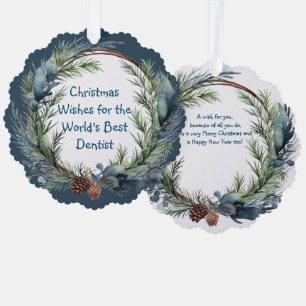Adorno De Papel Navidades desean la vegetación Wreath Dentist