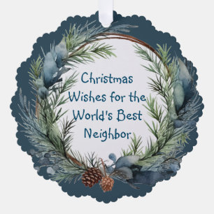 Adorno De Papel Navidades desean la vegetación Wreath Vecino