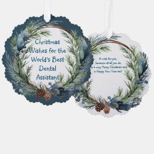 Adorno De Papel Navidades desean que la energía verde Wreath Denta