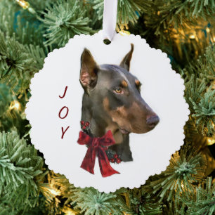 Adorno De Papel Navidades Doberman Pinscher