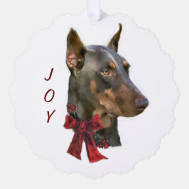 Adorno De Papel Navidades Doberman Pinscher
