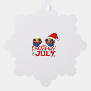 Adorno De Papel Navidades en la playa de Santa Hat Sungafas en jul