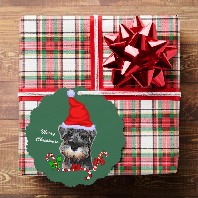 Adorno De Papel Navidades en miniatura de Schnauzer (Insitu (Regalo))