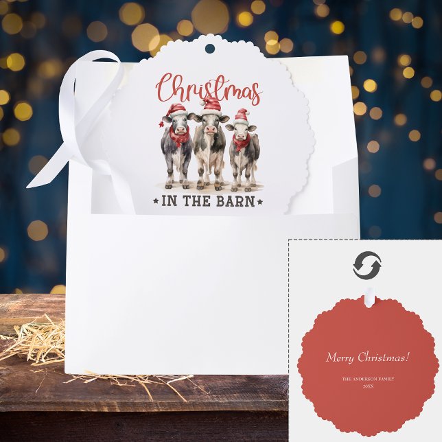 Adorno De Papel Navidades en vacas rusticas de granero en Santa Ha (Subido por el creador)