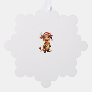 Adorno De Papel Navidades festivos de vaca con niño de vacaciones