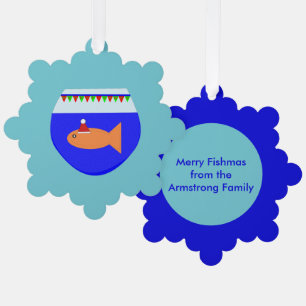 Adorno De Papel Navidades Fiesta Goldfish Personalizado