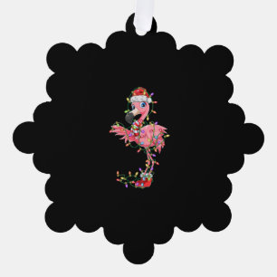 Adorno De Papel Navidades Flamingo Regalos Noches Luces Santa Rosa