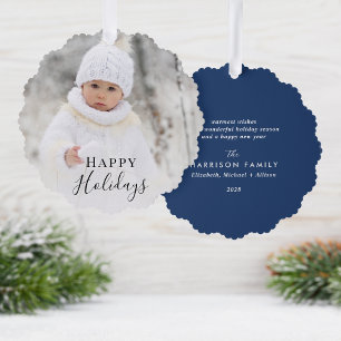 Adorno De Papel Navidades Fotografía Felices Fiestas Azul
