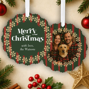 Adorno De Papel Navidades fotográficos del patrón verde pintado