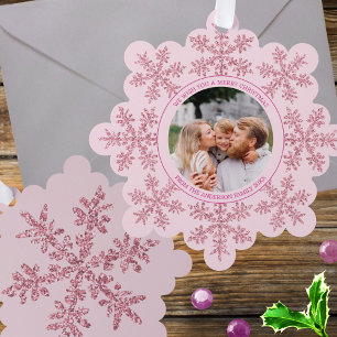 Adorno De Papel Navidades fotográficos familiares de Snowflake Ros