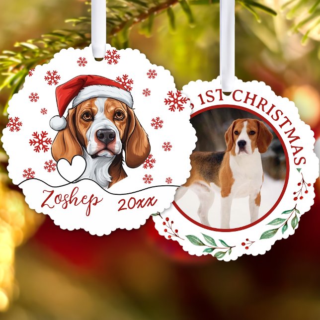Adorno De Papel Navidades Fox Hound Dog Personalizado (Subido por el creador)