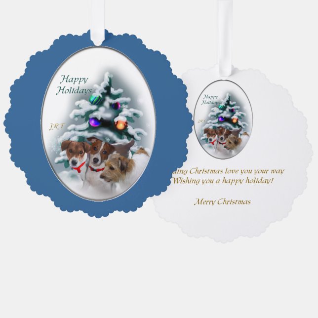 Adorno De Papel Navidades Jack Russell Terrier (Anverso/Reverso)