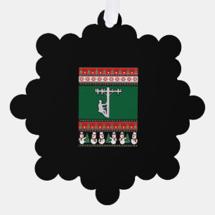 Adorno De Papel Navidades Lineman Ugly Sweater