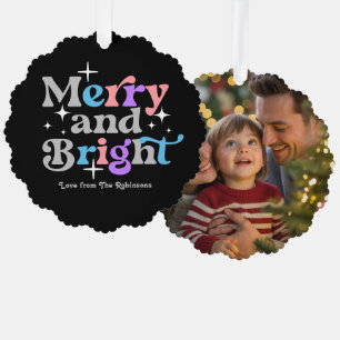 Adorno De Papel Navidades Medianoche de Sky Merry y Bright Retro