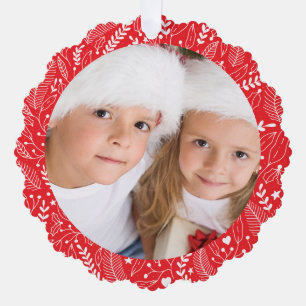Adorno De Papel Navidades mínimos con una foto simple brillante y 