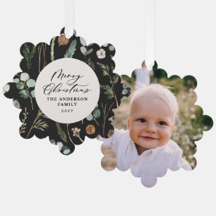 Adorno De Papel navidades negros foto botánica mínima