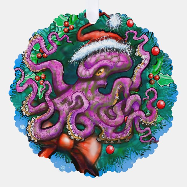 Adorno De Papel Navidades Octopus Window Cling (Anverso)