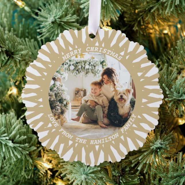 Adorno De Papel Navidades personalizados de texto fotográfico abst (Insitu (árbol))