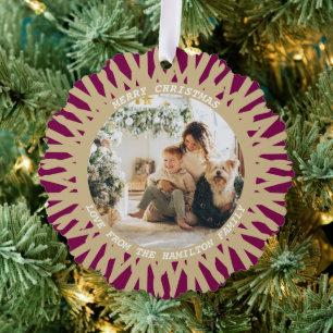Adorno De Papel Navidades personalizados de texto fotográfico abst