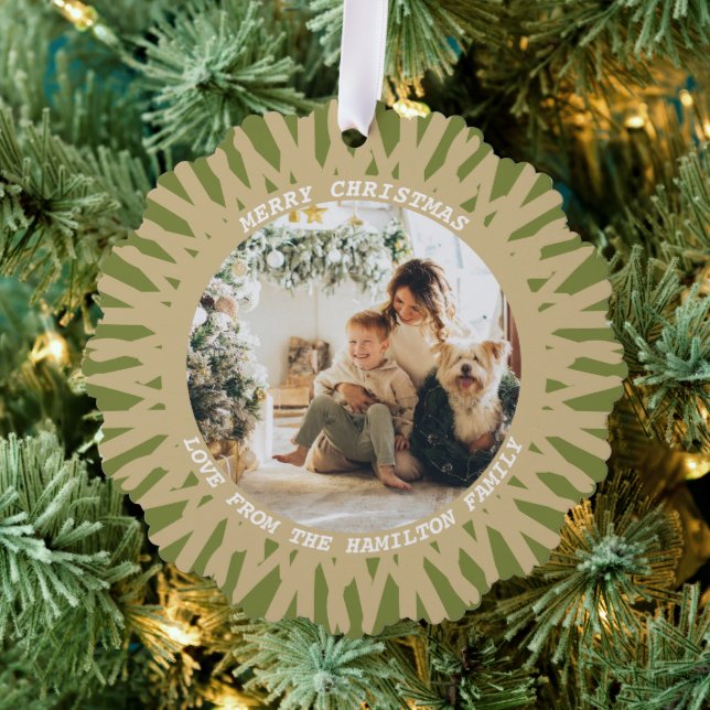 Adorno De Papel Navidades personalizados de texto fotográfico abst (Insitu (árbol))